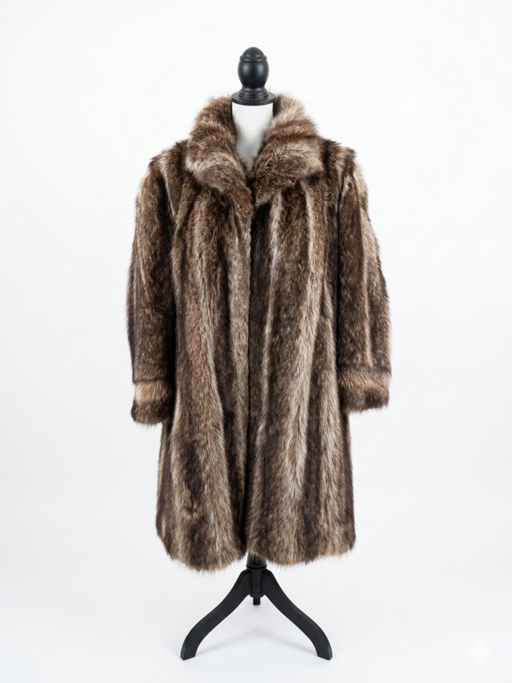 VINTAGE Surböck Pelze Full-Length Raccoon Fur Coat